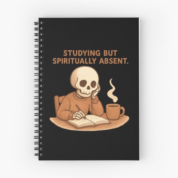 Item preview, Studying But Spiritually Absent – Funny Skeleton Study Meme designed and sold by Snacky Paws.