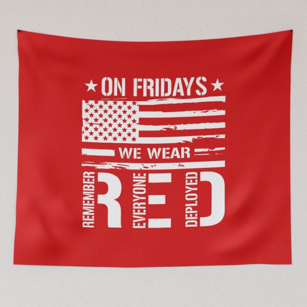 Item preview, On Friday We Wear Red, Remember Everyone Deployed, US Veteran designed and sold by toongstudio.