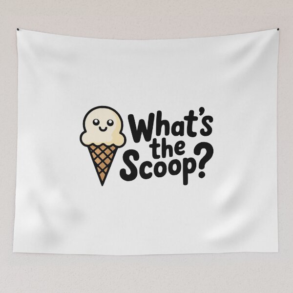 Item preview, What's The Scoop – Cute Kawaii Ice Cream Pun designed and sold by PMCreative.