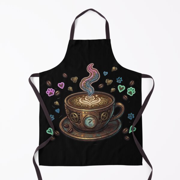 Item preview, Steampunk Brew - Vintage Industrial Coffee Cup & Mechanical Gear Art designed and sold by AbulailArt.