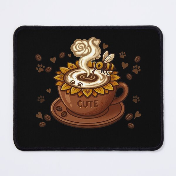 Item preview, Golden Sunflower Brew - Cute Honey Bee & Floral Coffee Cup Art designed and sold by AbulailArt.