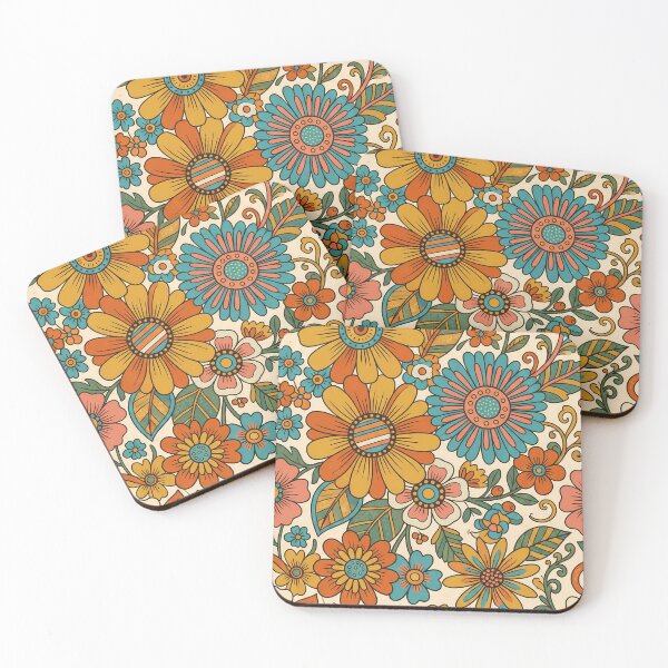 Item preview, Groovy Retro 70s Floral Pattern – Vintage Boho Hippie Flower Aesthetic designed and sold by Lu7u.