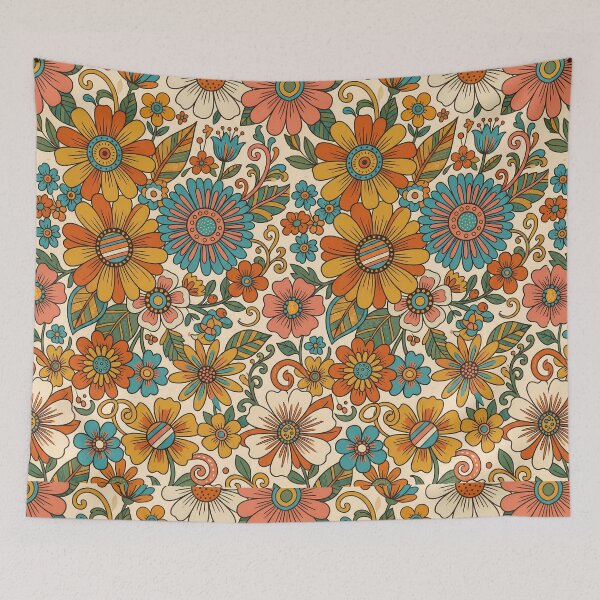 Item preview, Groovy Retro 70s Floral Pattern – Vintage Boho Hippie Flower Aesthetic designed and sold by Lu7u.