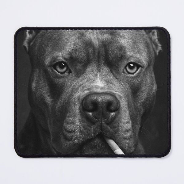 Item preview, Cool Pitbull Smoking Cigarette Noir Black and White Art designed and sold by vk09.