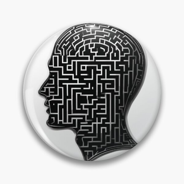 Item preview, Mind Maze Labyrinth – Overthinking Brain Surreal Psychology Art Sticker designed and sold by GabrielTheMaker.