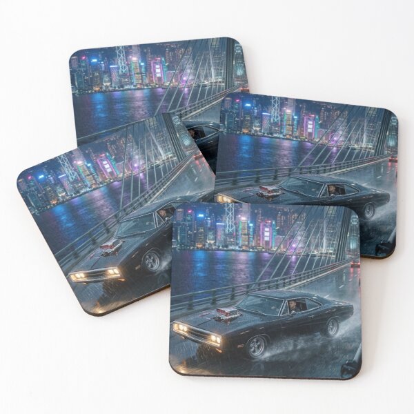 Item preview, Midnight Drive: Classic Muscle Car in Rainy Metropolis designed and sold by Fmartstudio.