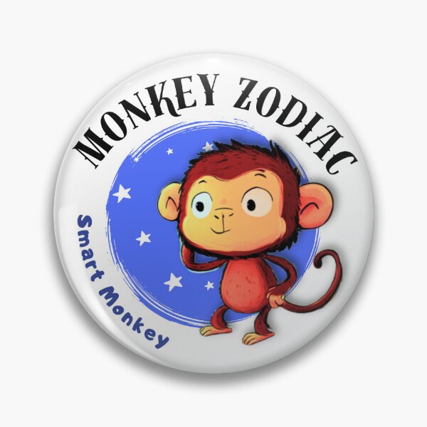 Item preview, Monkey Chinese Zodiac Sign – Smart Monkey Illustration designed and sold by OriginalMindArt.