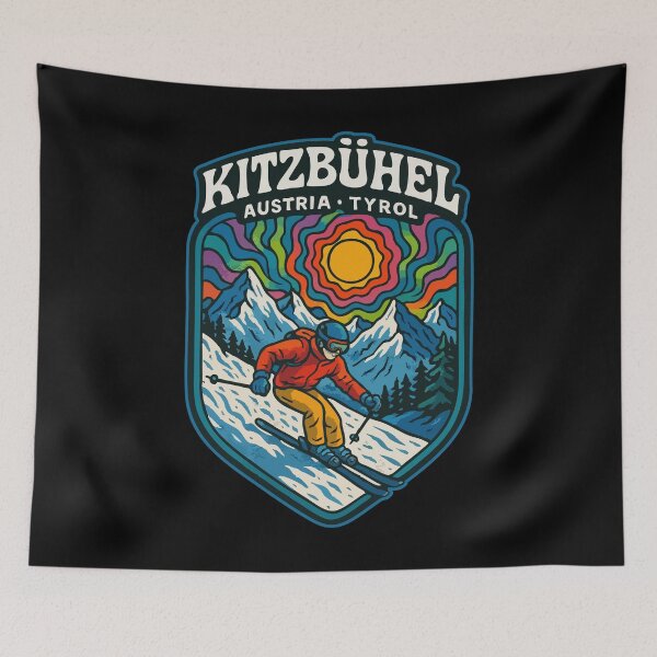 Item preview, Kitzbuhel Austria Snowboard Trippy Art designed and sold by TomFrontierArt.