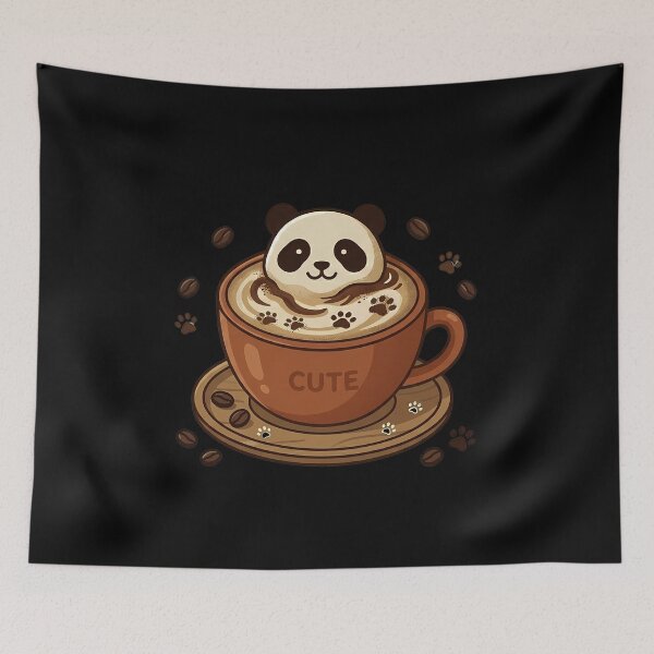 Item preview, Panda Foam - Cute Panda Bear Latte Art & Cozy Coffee Cup designed and sold by AbulailArt.