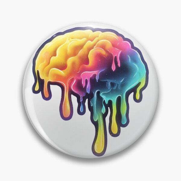 Item preview, Melting Neon Brain – Psychedelic Liquid Mind Surreal Art Sticker designed and sold by GabrielTheMaker.