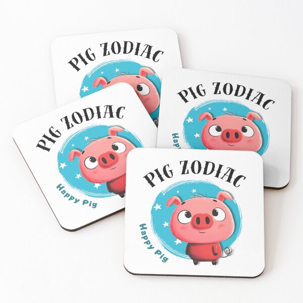 Item preview, Pig Chinese Zodiac Sign – Happy Pig Illustration designed and sold by OriginalMindArt.