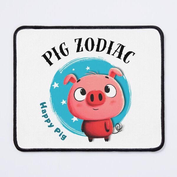 Item preview, Pig Chinese Zodiac Sign – Happy Pig Illustration designed and sold by OriginalMindArt.