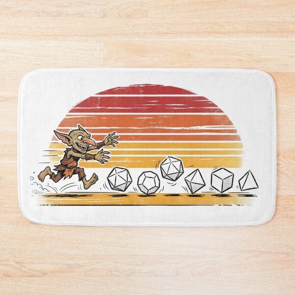 Item preview, Vintage Sunset Goblin Chasing Dice Tabletop RPG designed and sold by Fenay Designs.