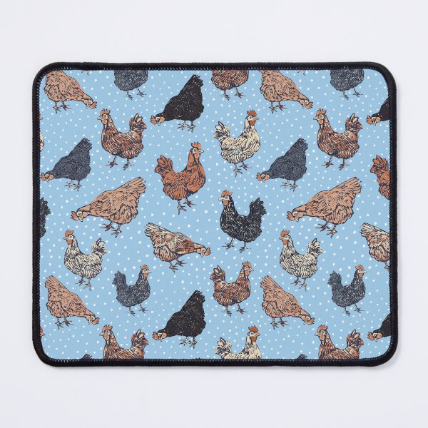 Item preview, Blue spotted hen spring cottagecore pattern designed and sold by Patternandflow.