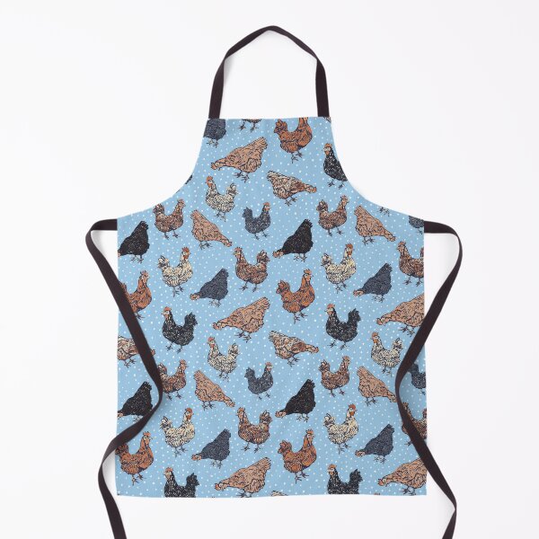 Item preview, Blue spotted hen spring cottagecore pattern designed and sold by Patternandflow.