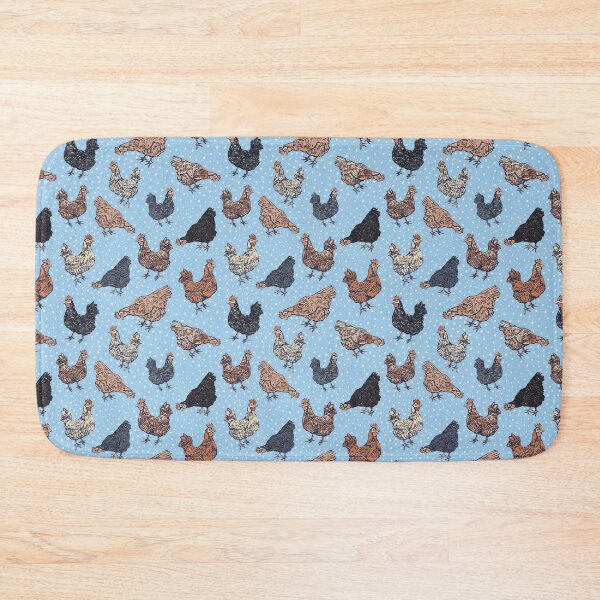 Item preview, Blue spotted hen spring cottagecore pattern designed and sold by Patternandflow.