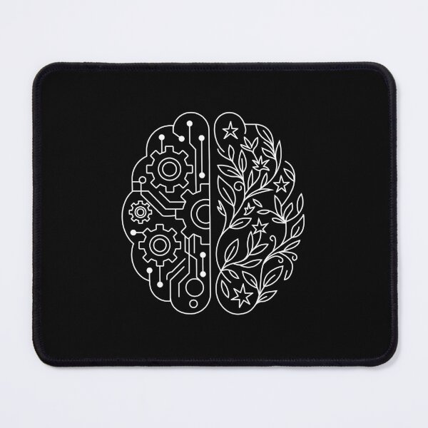 Item preview, Logic vs Creativity - Dual Brain Mechanical & Organic Minimalist Line Art designed and sold by Urban Threads.