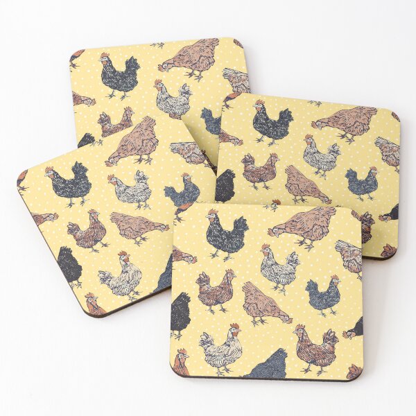 Item preview, Yellow spotted hen spring cottagecore pattern designed and sold by Patternandflow.