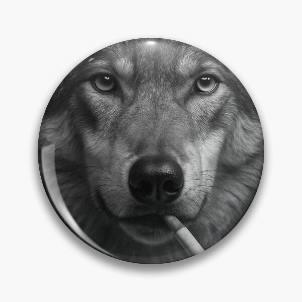Item preview, Cool Wolf Smoking Cigarette Noir Black and White Art designed and sold by vk09.