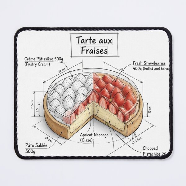 Item preview, Tarte Aux Fraises - Technical Drawing with Recipe designed and sold by Rhu Creations.