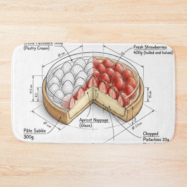 Item preview, Tarte Aux Fraises - Technical Drawing with Recipe designed and sold by Rhu Creations.