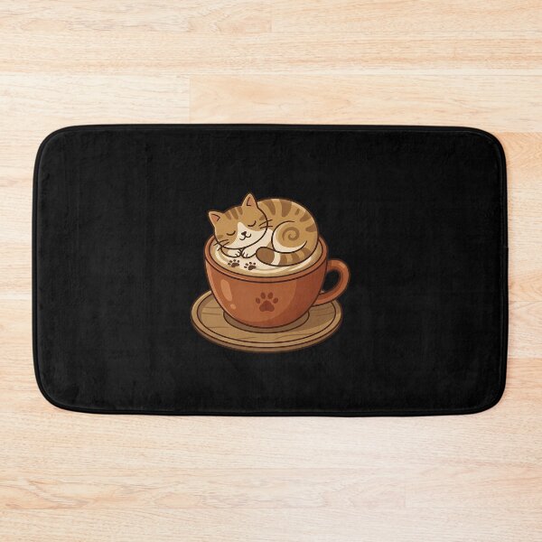 Item preview, Tabby Nap - Cute Sleeping Cat in Coffee Cup Latte Art designed and sold by AbulailArt.