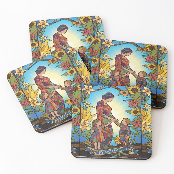 Item preview, Colorful Stained Glass Mother’s Day Celebration Art designed and sold by DGtaLrtcom.