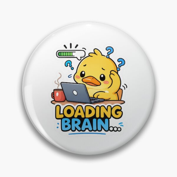Item preview, Loading Brain Duck Sticker – Cute Funny Study Duck Laptop Meme Sticker designed and sold by kreomare.