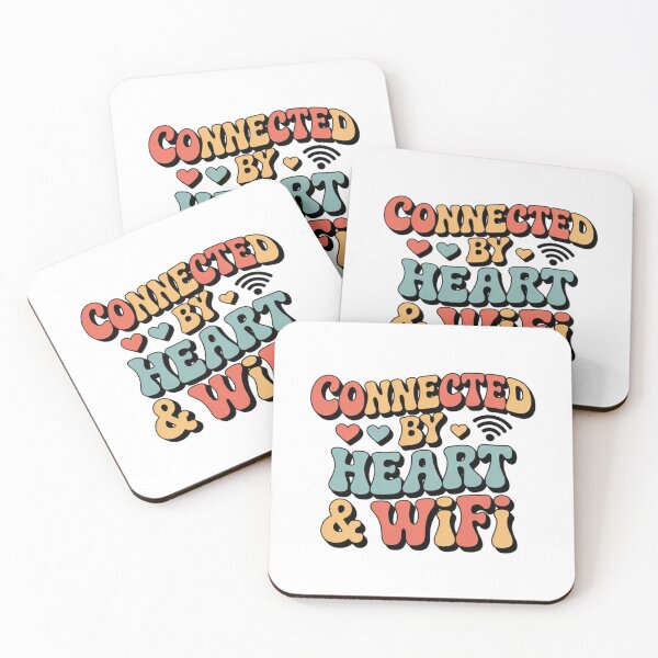 Item preview, Connected by Heart & WiFi. Cute Love & Friendship Retro Typography Design. designed and sold by Aarvya Fashion Club ( A.F.C ).