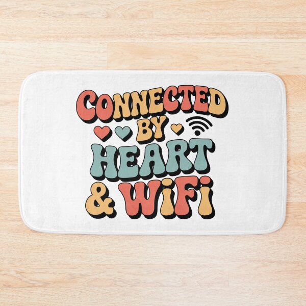 Item preview, Connected by Heart & WiFi. Cute Love & Friendship Retro Typography Design. designed and sold by Aarvya Fashion Club ( A.F.C ).