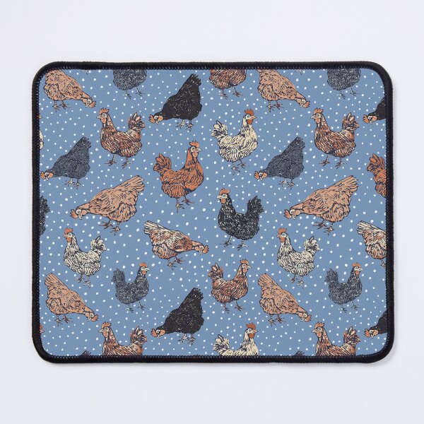 Item preview, Bold Blue spotted hen spring cottagecore pattern designed and sold by Patternandflow.