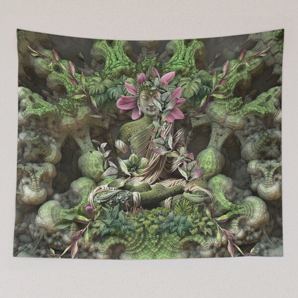 Item preview, Sacred Nature Buddha Meditation Art – Spiritual Zen Botanical Artwork designed and sold by yuvimaginaria.