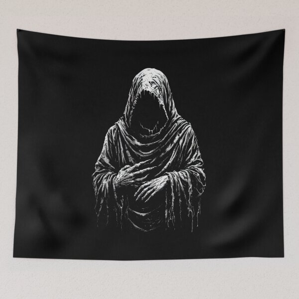 Item preview, Hooded Grim Reaper Horror Death Figure Art Monk designed and sold by MorbidDreams.