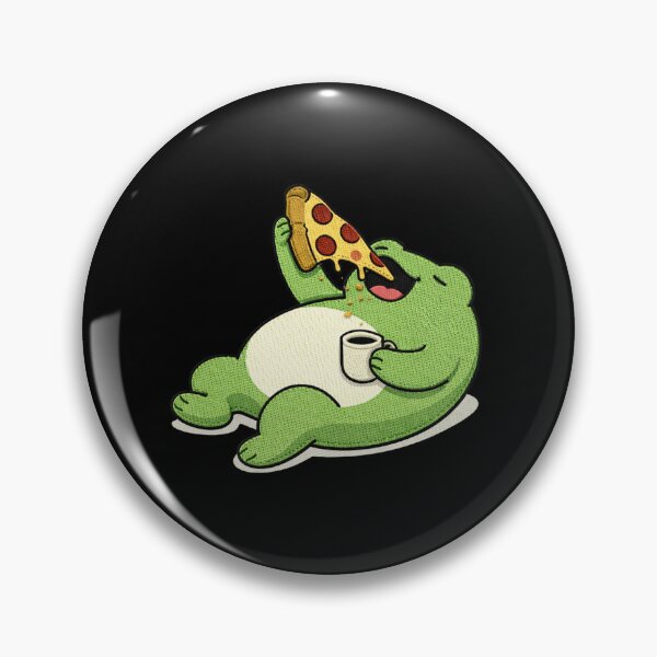 Item preview, Lazy Weekend Frog – Funny Pizza Lover Lazy Frog Mascot designed and sold by ColorSplash123.