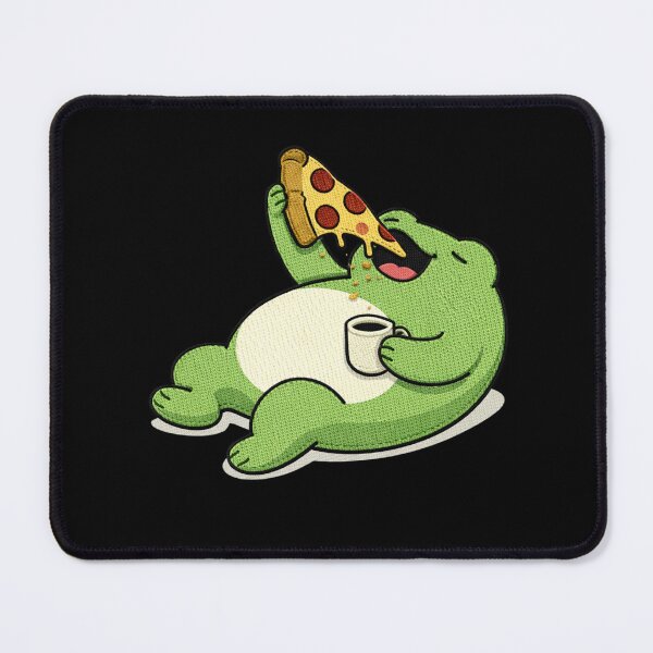 Item preview, Lazy Weekend Frog – Funny Pizza Lover Lazy Frog Mascot designed and sold by ColorSplash123.