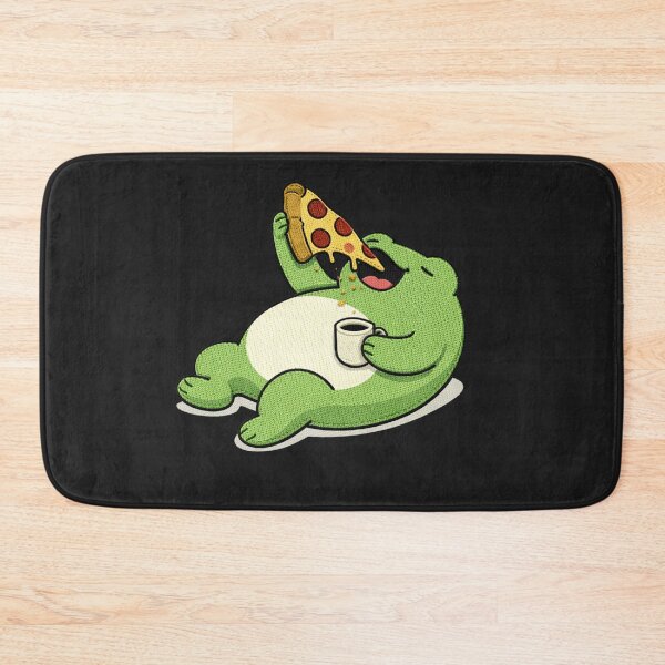 Item preview, Lazy Weekend Frog – Funny Pizza Lover Lazy Frog Mascot designed and sold by ColorSplash123.