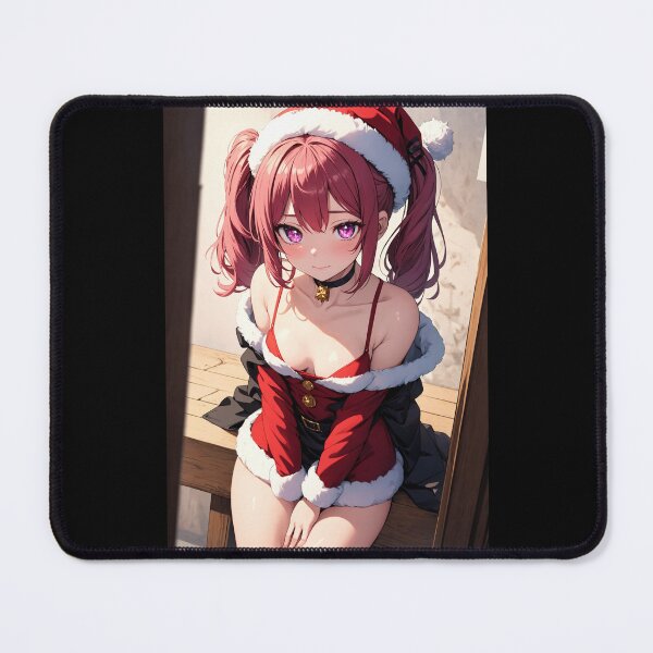 Item preview, Christmas Santa Oshima Rinanari – Cute Pink Twintail Anime Holiday Art designed and sold by iloveanimechibi.