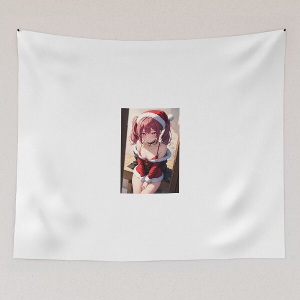Item preview, Christmas Santa Oshima Rinanari – Cute Pink Twintail Anime Holiday Art designed and sold by iloveanimechibi.