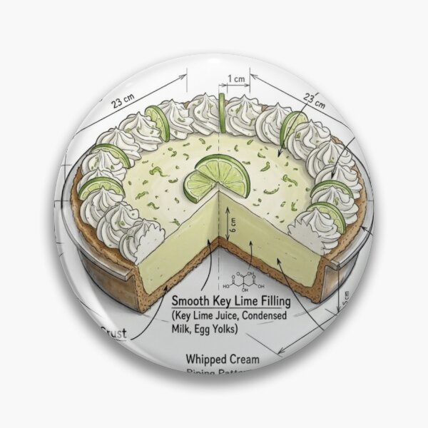 Item preview, Key Lime Pie - Technical Drawing with Recipe designed and sold by Rhu Creations.