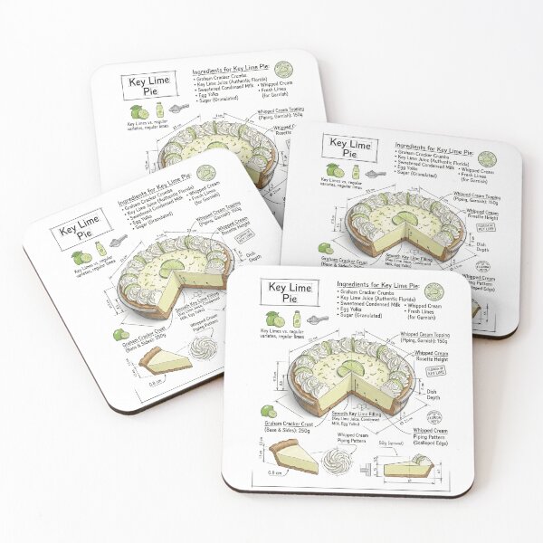 Item preview, Key Lime Pie - Technical Drawing with Recipe designed and sold by Rhu Creations.