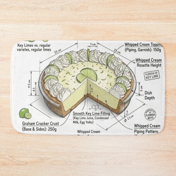 Item preview, Key Lime Pie - Technical Drawing with Recipe designed and sold by Rhu Creations.