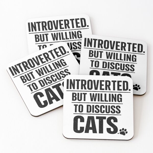 Item preview, Introverted But Willing to Discuss Cats – Funny Introvert Cat Lover Design designed and sold by rushaib.