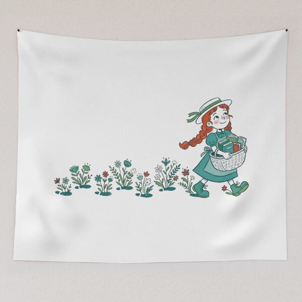 Item preview, Anne of Green Gables Floral Footsteps Book Basket Art designed and sold by Fenay Designs.