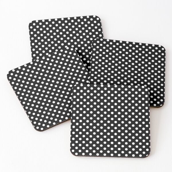 Item preview, Classic White Polka Dots on Black Background designed and sold by kindacute-shop.