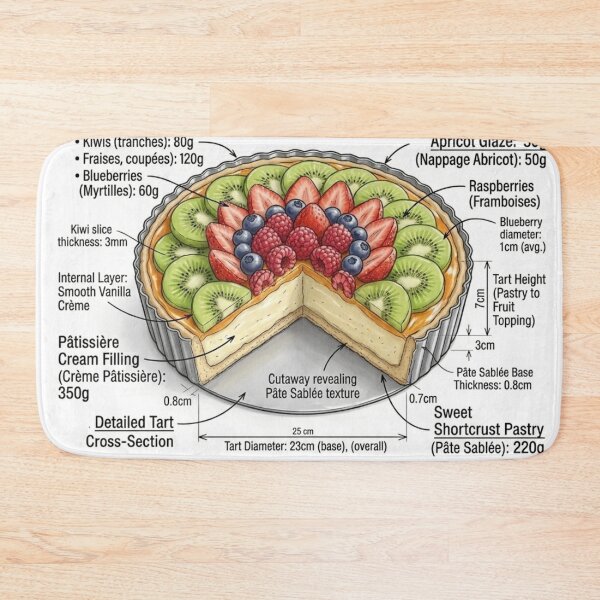 Item preview, Tarte Aux Fruits - Technical Drawing with Recipe designed and sold by Rhu Creations.