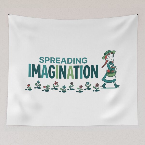 Item preview, Spreading Imagination Anne of Green Gables Bookworm Art designed and sold by Fenay Designs.
