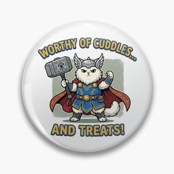 Item preview, Worthy of Cuddles - Funny Norse Mythology Thor Cat Pun designed and sold by Beto Santos.