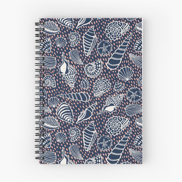 Item preview, Navy Coastal Beach Shell Pattern designed and sold by Patternandflow.