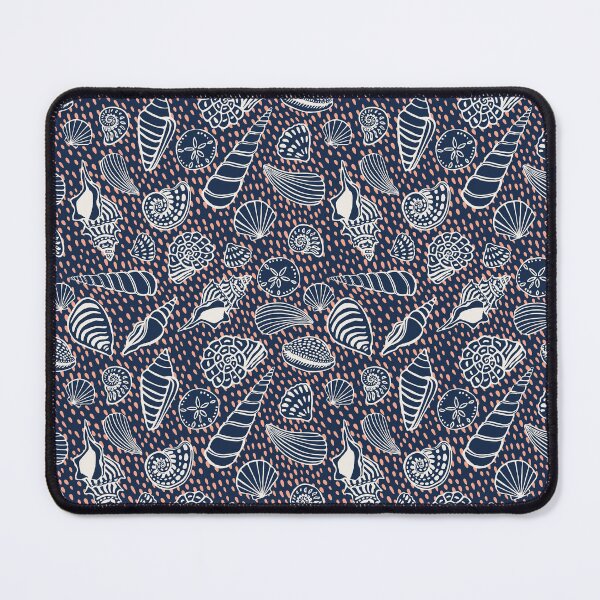 Item preview, Navy Coastal Beach Shell Pattern designed and sold by Patternandflow.