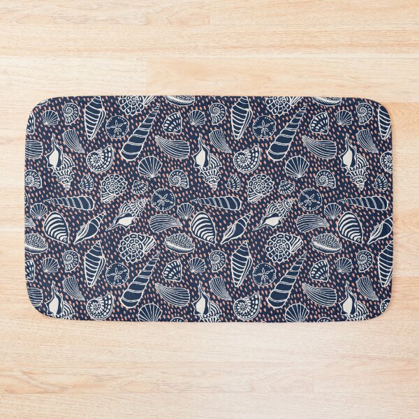 Item preview, Navy Coastal Beach Shell Pattern designed and sold by Patternandflow.